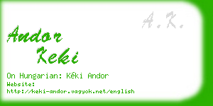 andor keki business card